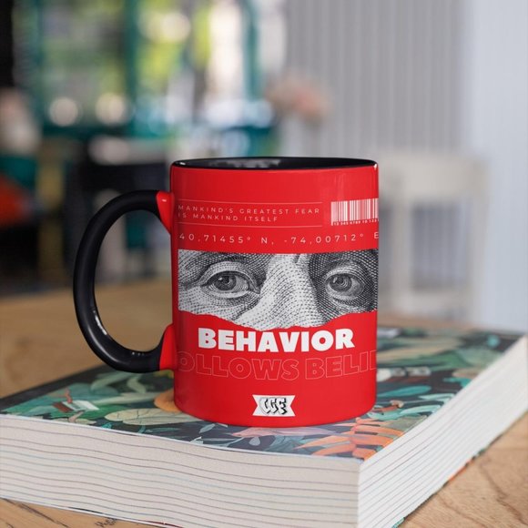 Women's Behavior Determines Belief Dollar Personalized Custom Coffee Mug - Picture 3 of 4